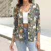 Women's Fashion Casual Print Button-down Shirt 3/4  Sleeve Tops