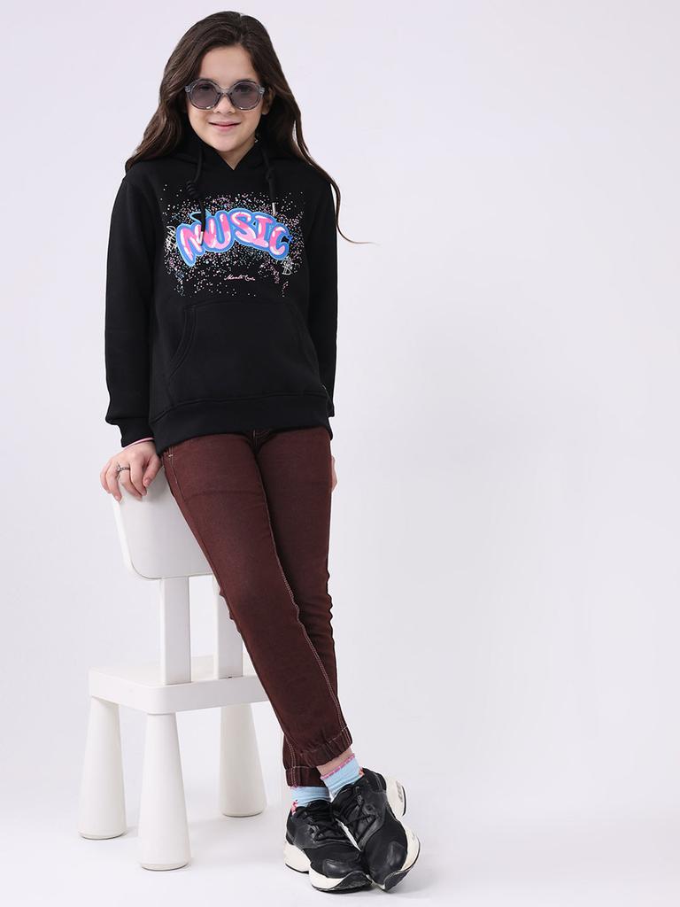 MONTE CARLO Girl Regular Fit Black Sweatshirt