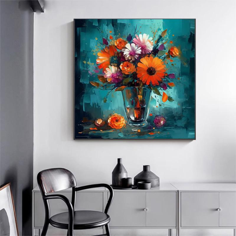 5d DIY Diamond Painting Cross Stitch Oil Painting Flower Vase Diamond Embroidery Mosaic Full Round Drill Home Decor Arts