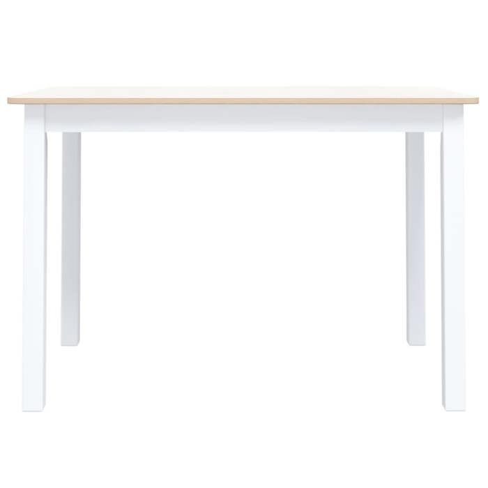 VidaXL Dining Table White and Brown 114x71x75 Cm Solid Hevea Wood