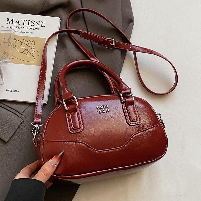 This Year's Popular Hot-selling Fashion Portable Boston Bag Simple Solid Color High-end Sense Versatile Foreign Style Messenger Women's Bag