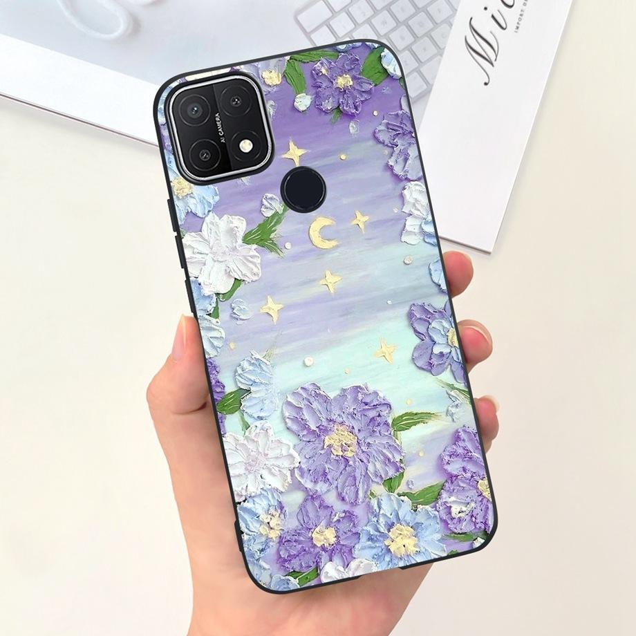 For Oppo A15 A15s Case Soft Silicone Phone Cases For OppoA15s A 15 s OppoA15 Cute Marble Moon Animals Back Cover Coque Capa Etui