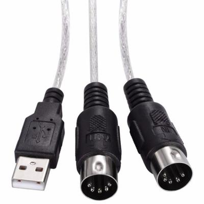 Usb In-Out Midi Cable Converter Pc To Music Keyboard Adapter Cord