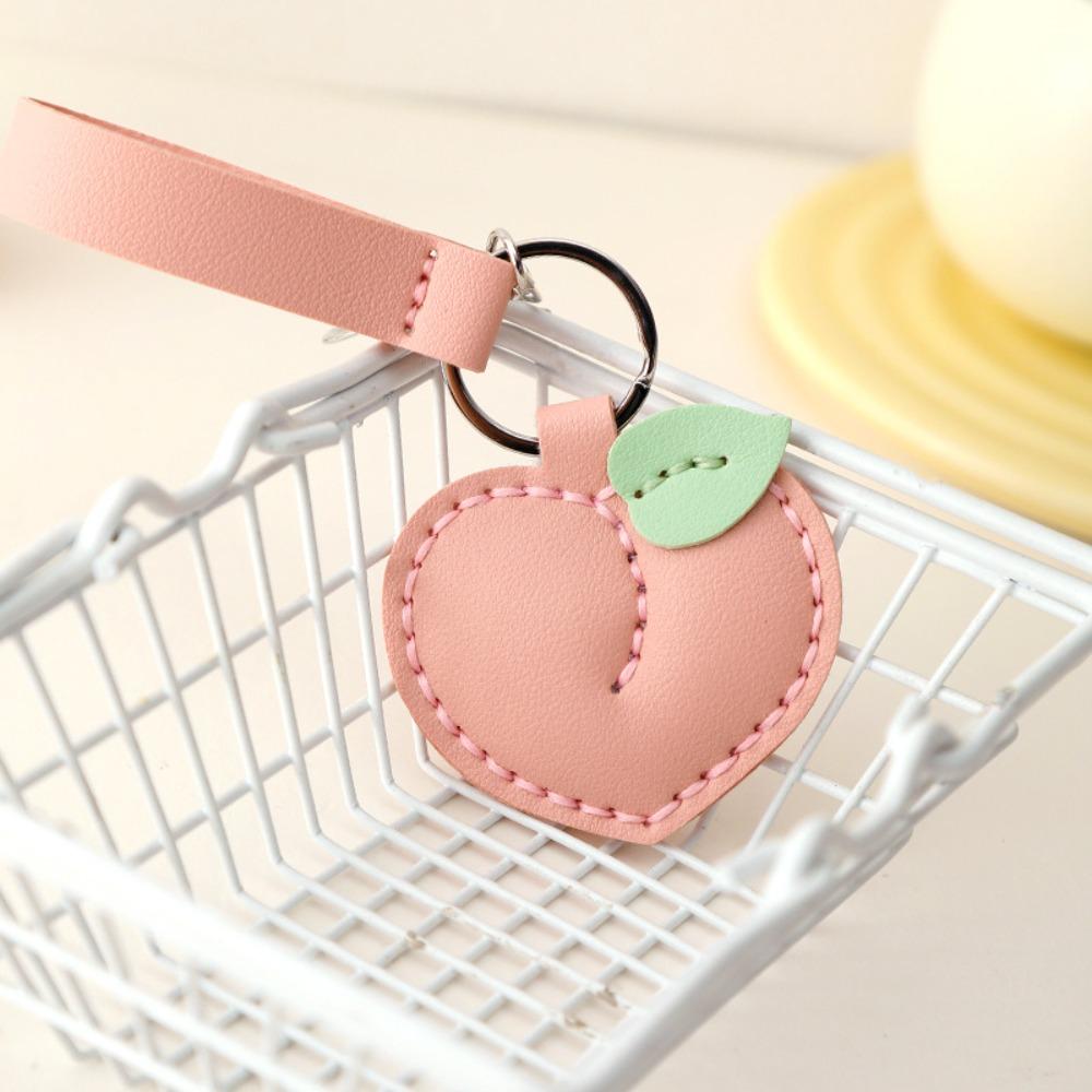 Cute Fruit Pendant Strawberry Bag Pendant Portable Leather Keychain  Gift