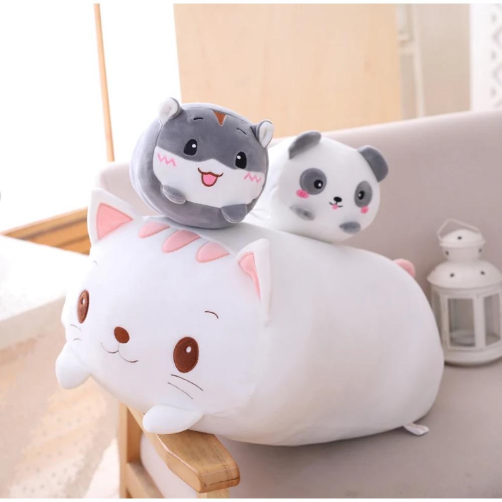 60cm Animal Sweet Dinosaur&Pig&Cat&Bear Kawaii Plush Toy Soft Cartoon Panda Hamster Elephant Deer Stuffed Doll Baby Pillow Gift