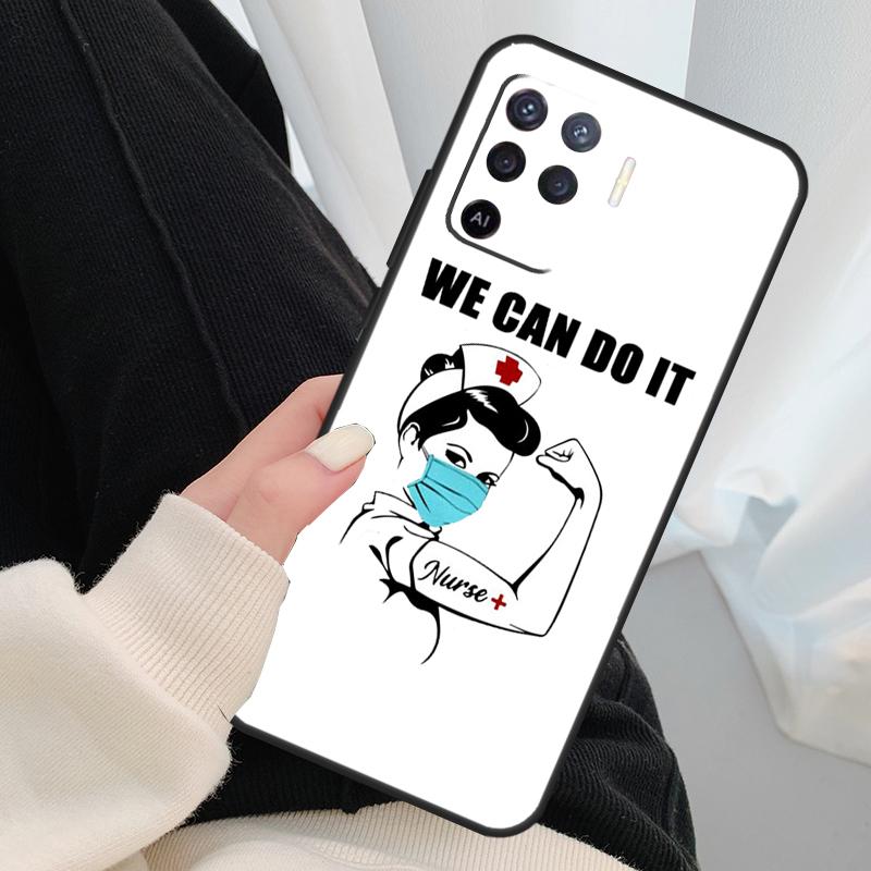 Cartoon Medicine Doctor Nurse Case For Oppo A40 A60 A80 A5 Pro A15 A16 A17 A57 A77 A94 A74 A54 A76 A96 A18 A38 A58 A78 A98