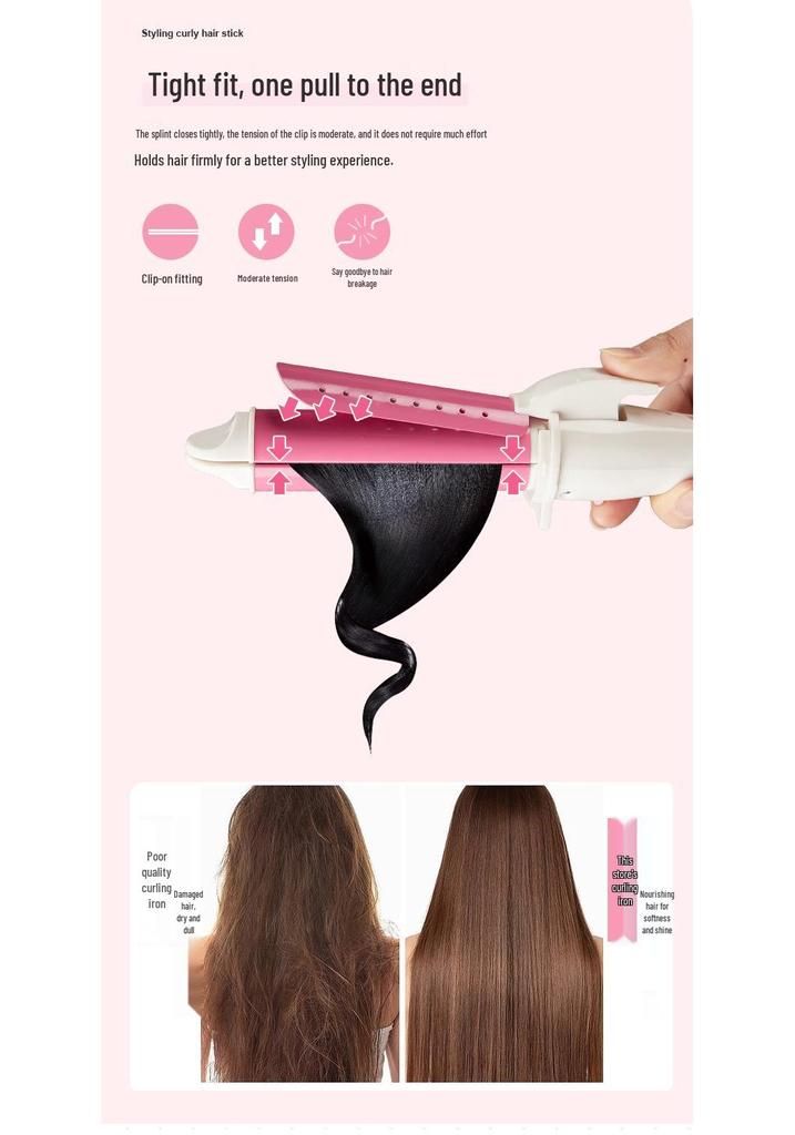 Dual-Use Electric Curling Iron & Mini Straightener for Women - Large Curls, Straightening, Bangs, and Perming.