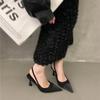 New 2024 Summer Women Pumps Pointed Toe Sandals Slip On High Heels Sandals Black Sexy Slingbacks Stiletto Ladies Wedding Shoes