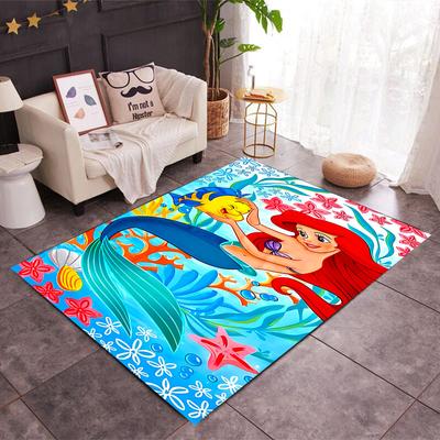 Onderwater Zeemeermin Avontuur Disney Cartoon Thema Antislip Vloerkleed - Polyester, Huisdecoratie, Geschikt voor Slaapkamers, Woonkamers, Entrees en Studio's