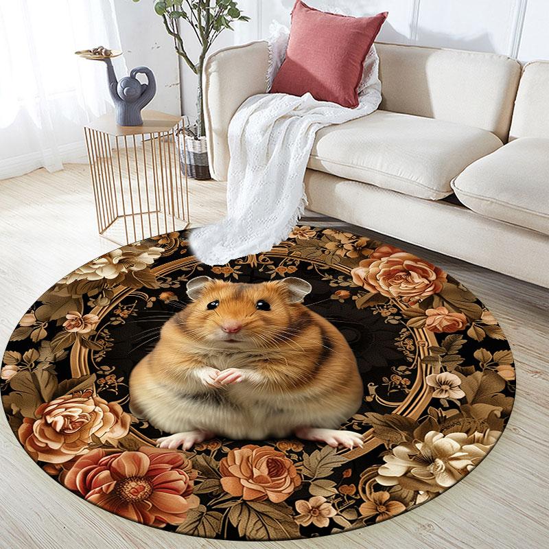 Koalas, Monkeys, Hamsters & Horses pattern round rug,Carpet Rug for Living Room Bedroom Playroom ,Non-slip Floor Mat,Holiday Gifts and Birthday Gifts. 80cmx80cm