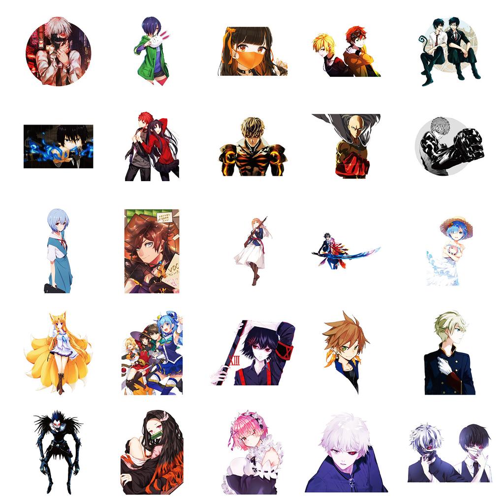 50 Mixed And Matched Two-Dimensional Animation Graffiti Stickers Diy Creative Hand Account Two-Dimensional Animation Stickers