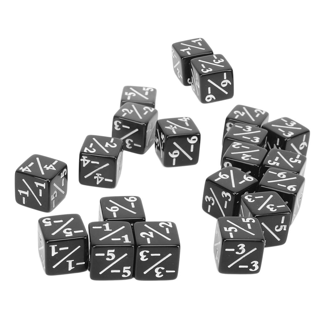 20pcs Dice Set Puzzle Fun 6 Sided Number Acrylic Dice for Gaming Preschool Education