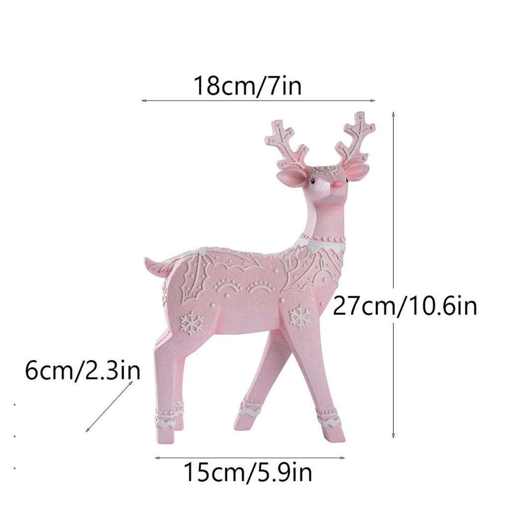 Christmas Reindeer Statue Tabletop Figurine Compact for Office