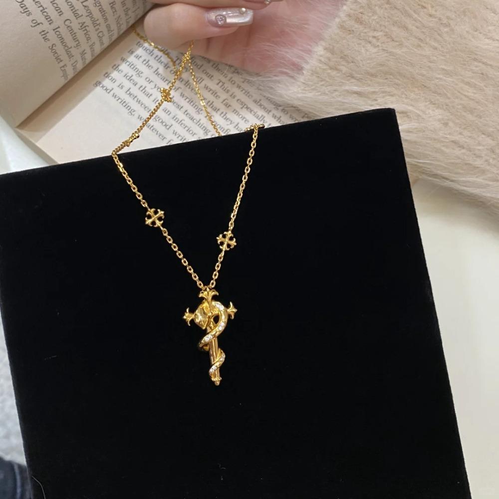 

Vintage Iris Wand Snake Necklace Elegant Minimalist Fairy Butterfly Moon Necklace for Women