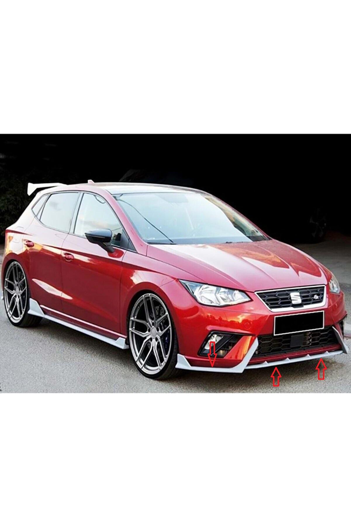 

For Seat Ibiza Mk5 Lenz Race Cup Front Lip And Side Skirts Plastic Glossy Black 2017 And Above Models чорний