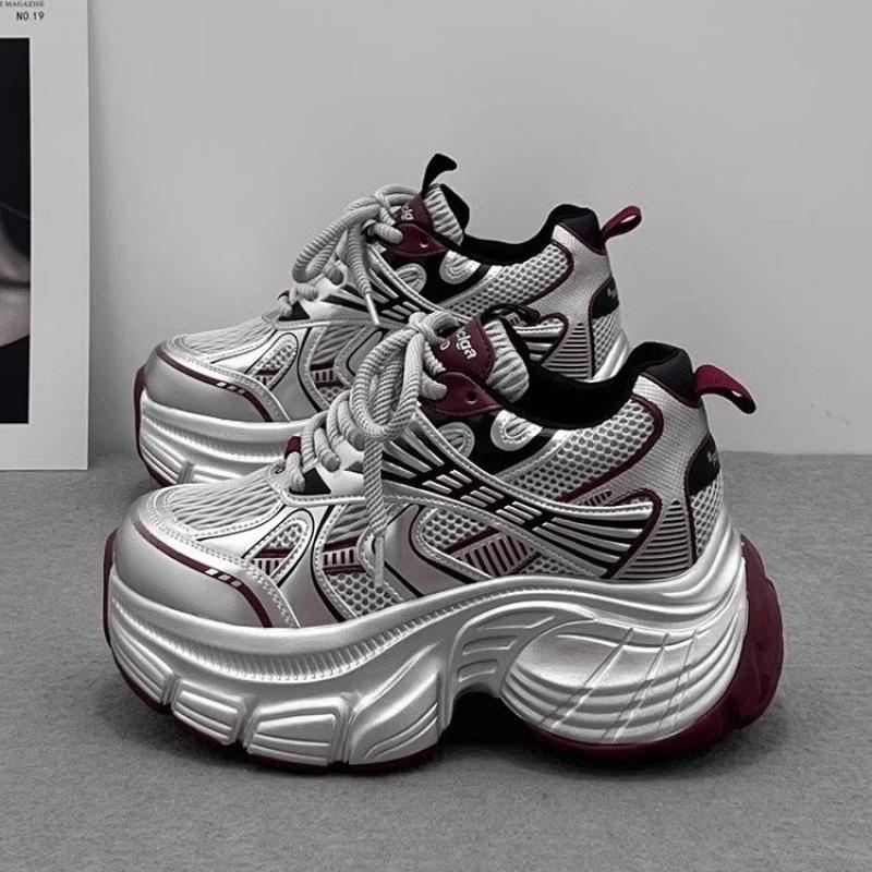 Dad shoes 2025 Spring and Autumn New Fashion Mesh Shoes Casual Sports Shoes Versatile Thick-Soled Women's Shoes