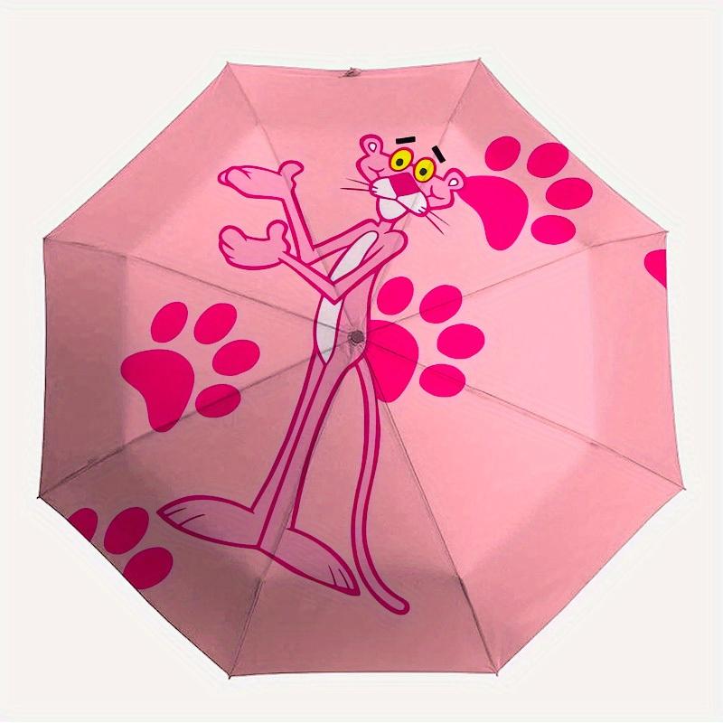 1pc Pink Panther, paw prints Themed High-quality Umbrella,Automatic Opening and Closing Umbrella,Multi-functional Umbrella G0811299