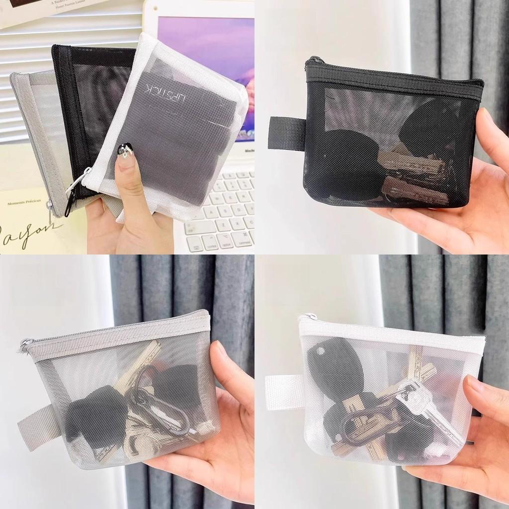 Portable Cosmetic Mesh Organizer Travel Bag Multiuse Cube Design Storage Makeup