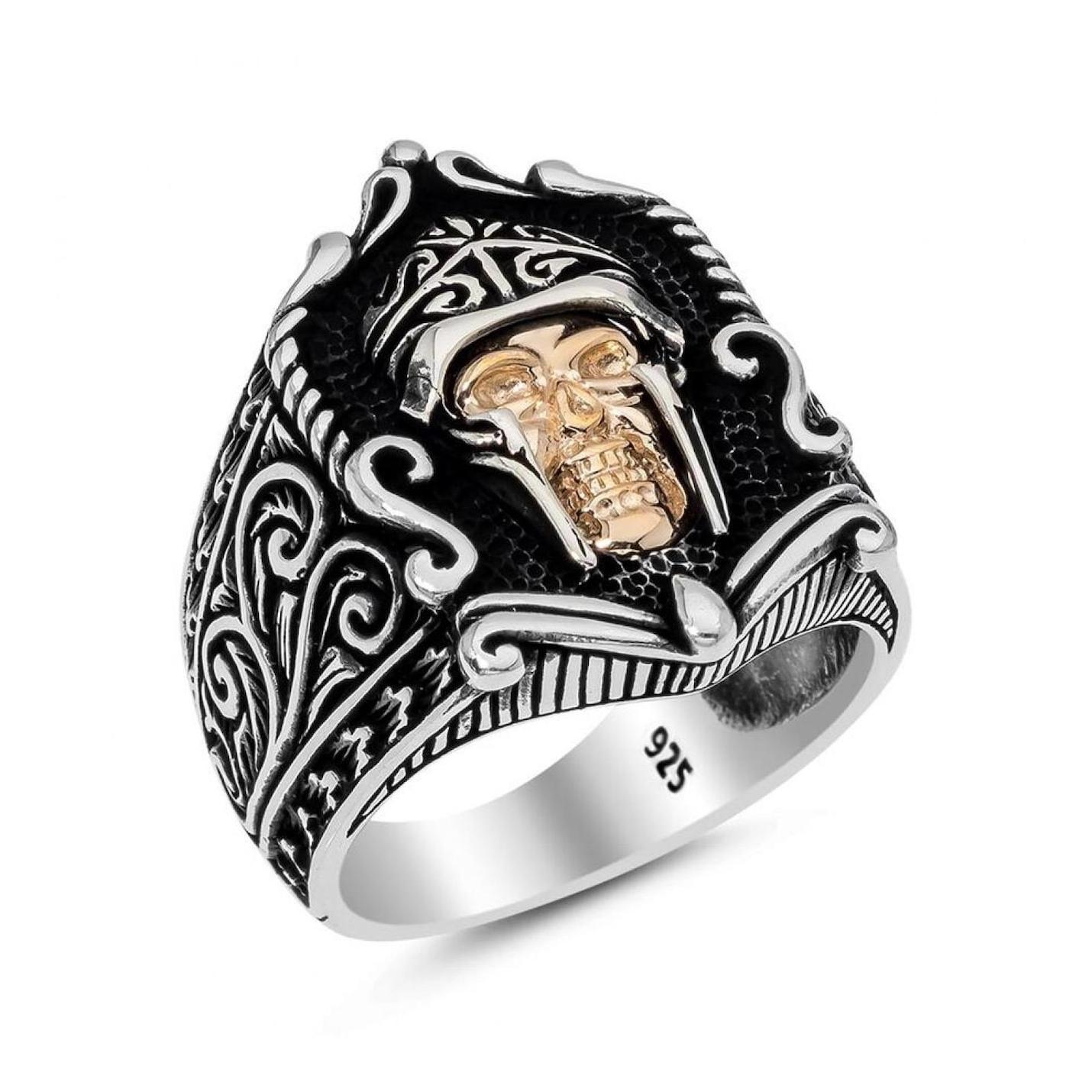 

Золотое серебряное мужское кольцо Воин