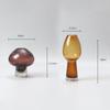 Stained Glass Vase Sparkling Glass Bottle Geometric Mushroom Shape Flower Vase Terrarium Home Decoration Accessories