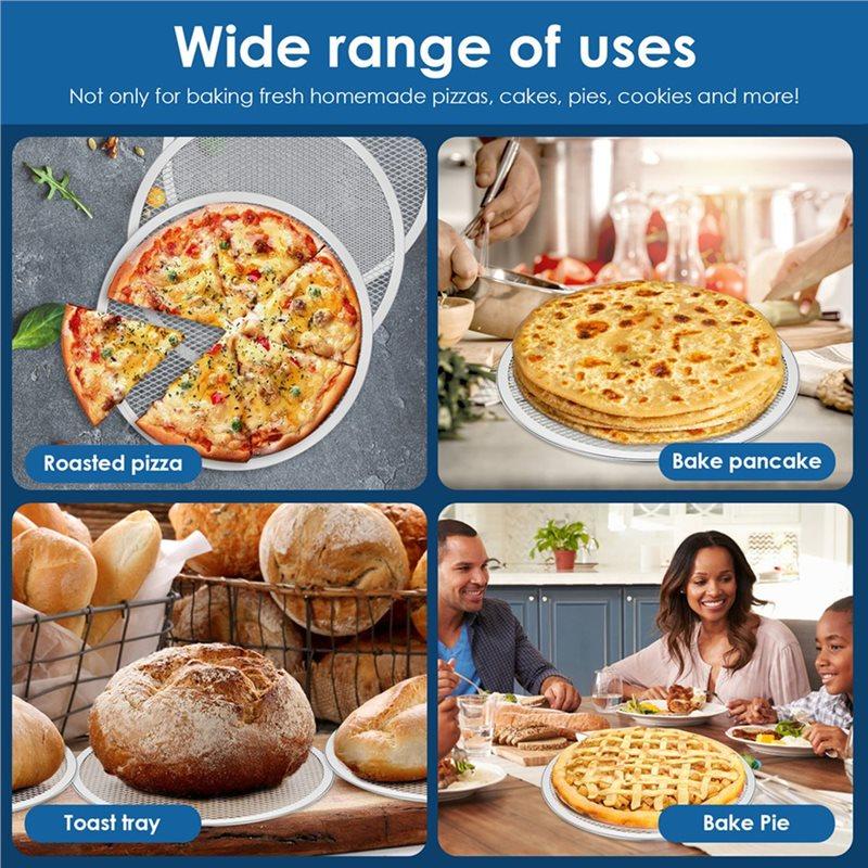 Temperature Resistant 6Pcs 12Inch Pizza Screen Non-Stick Oven Baking Tray Reusable Mesh Pan