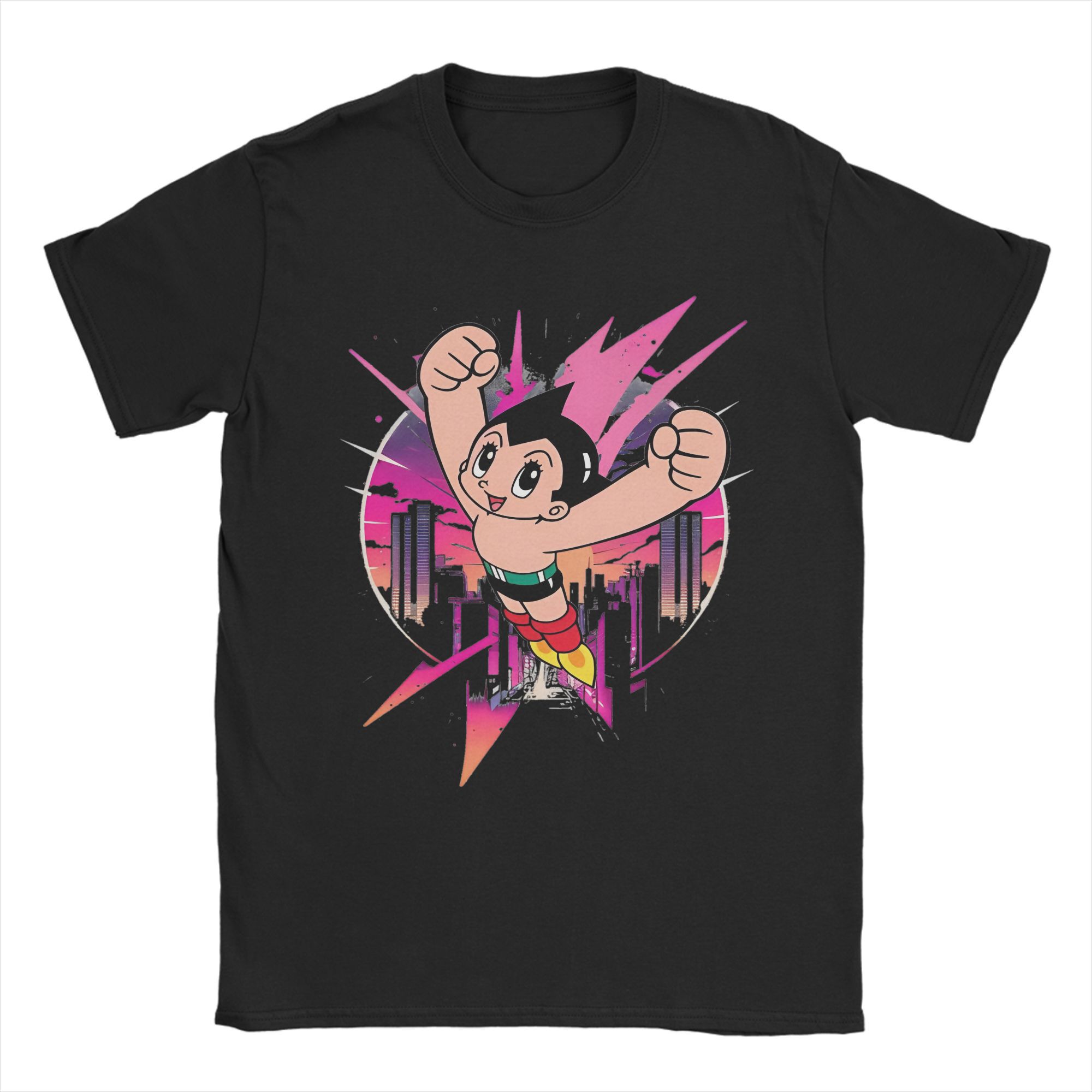 Astro Boy Flying City Retro Anime Graphic T-shirt XXL