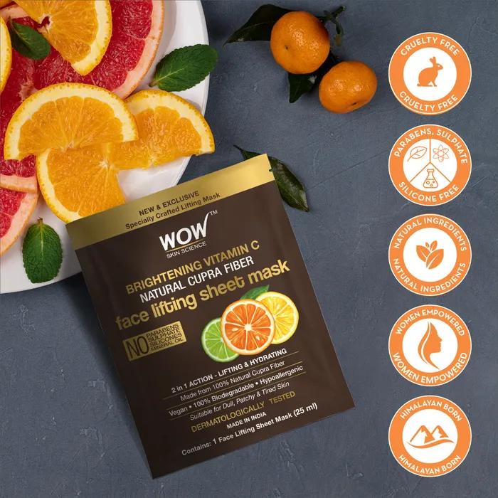 Wow Skin Science Vitamin C Sheet Mask, Pack of 3