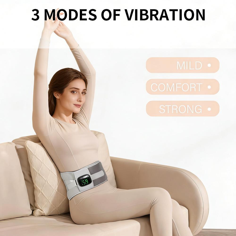 Smart Waist Massager with 4 Heat Levels & 3 Vibration Modes USB Rechargeable Heating Waist Belt Warm Uterus Back Pain Relief & Body Shaping