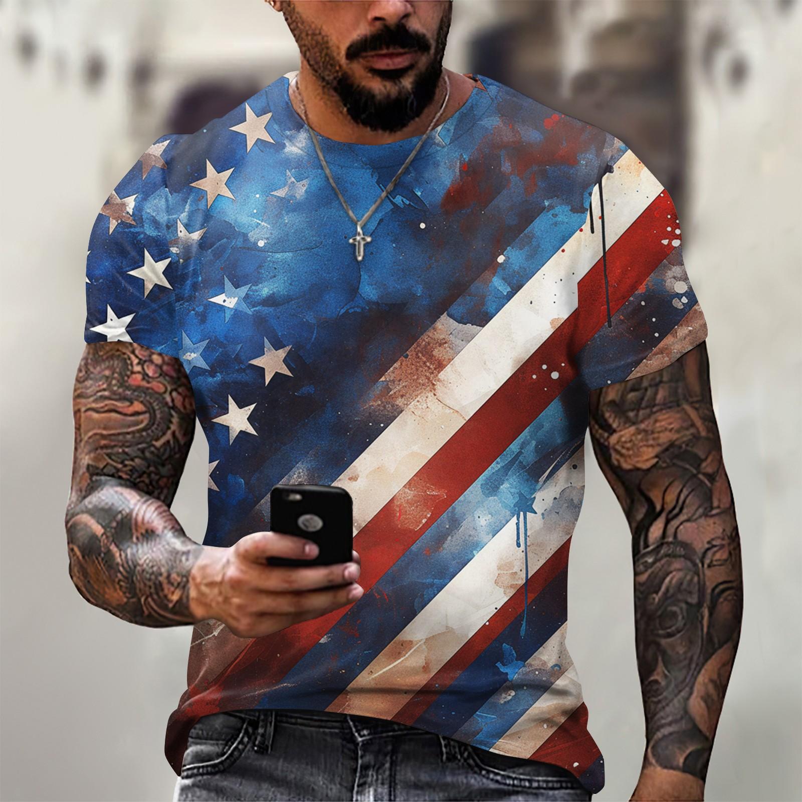 

Мужская модная футболка, уличная повседневная одежда с коротким рукавом M