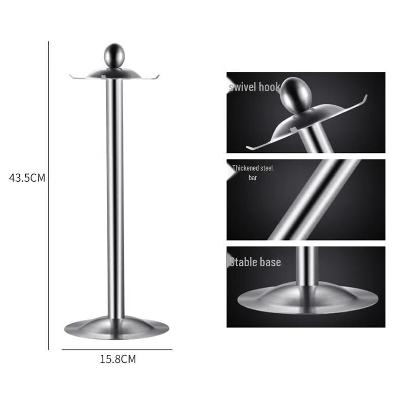 European Style Kitchen Utensil Set with 4-Hook Rack