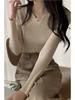 Women's Fashion V-Neck Ribbed Long Sleeve Sweater - Slimming Autumn & Winter Knit Top