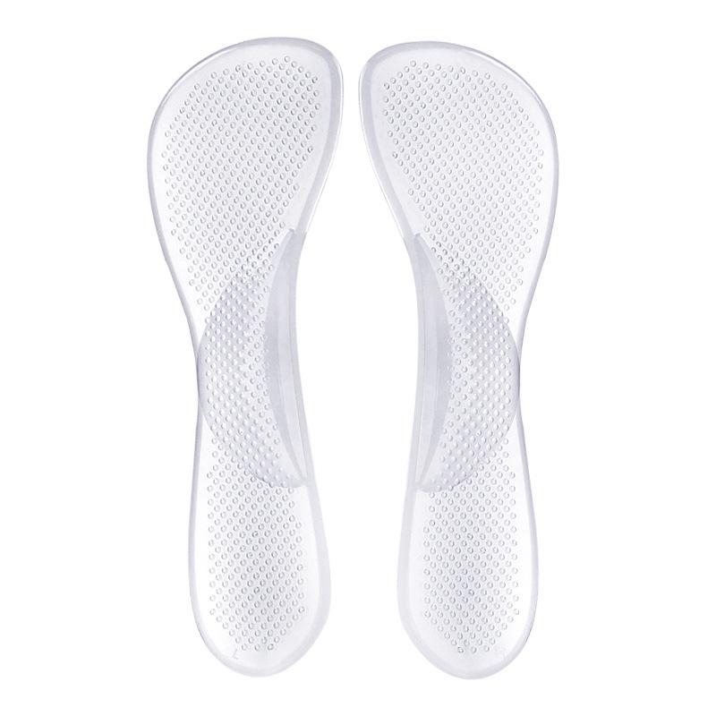 

Women s Silicone Three-Quarter Invisible Massage Insoles with Shock-Absorbing Arch Support One Size прозорий