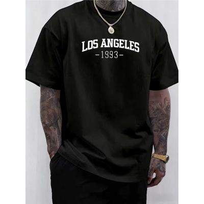 Tailles européennes Homme Imprimé Sportif Décontracté Polyvalent T-shirt à Manches Courtes | Tissu Doux, Mélange à Élasticité Moyenne, Coupe Régulière, Style à Enfiler, Col Rond