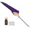 Quill Pen Set Exquisite Feather Design Retro Hollow Style Calligraphy Pen with Empty Ink Bottle Metal Nib SP101014