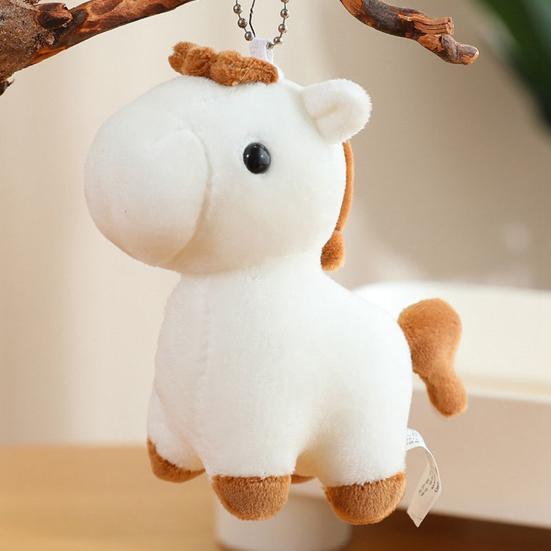 Horse Plush Pendant Soft Stuffed Animal Bag Charm Cartoon Horse Figurine