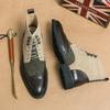 Bottes courtes en cuir pour homme, pointure 48, de haute qualité et au style rétro britannique, coloris variés, bout pointu.