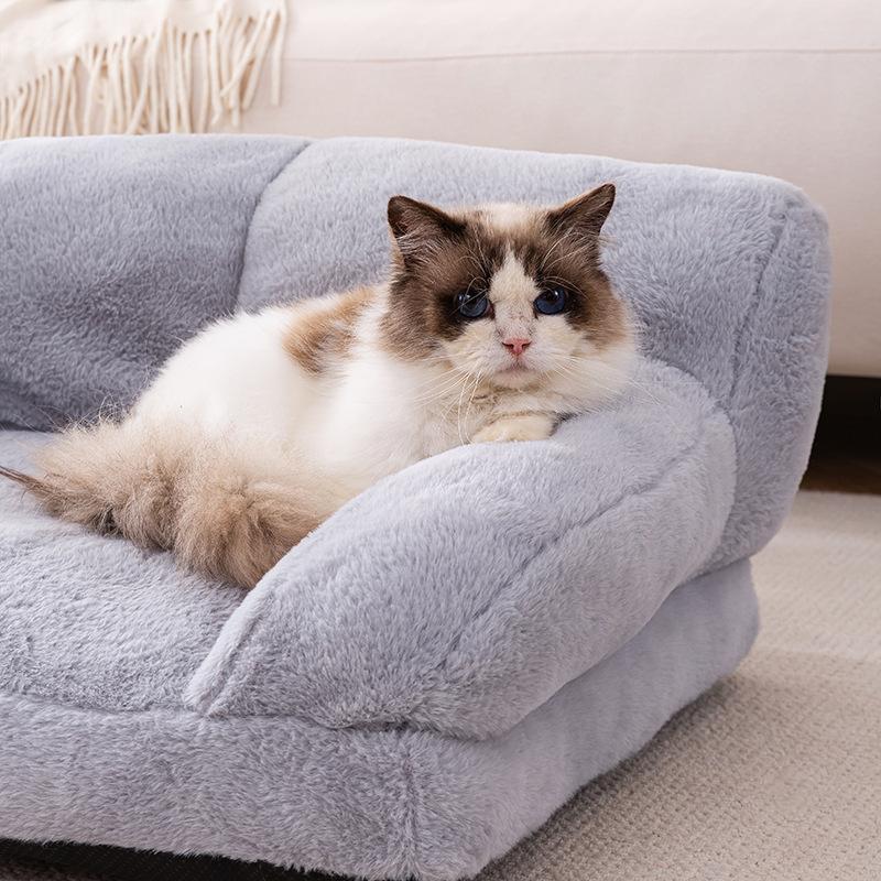 Dog cat rabbit velvet sofa medium and small dog open type warm thickened cat nest pet nest
