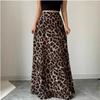 Women's Leopard Print High-Waisted Mermaid Hem Maxi Skirt Daily Wear High-Waisted Leopard Skirt Women's Casual