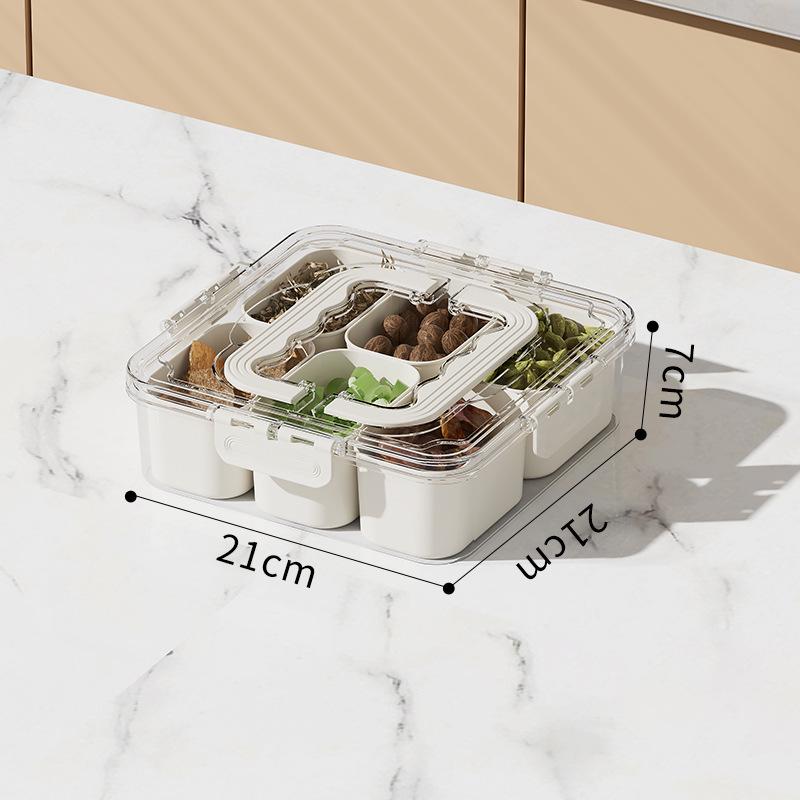 Portable Airtight Food Storage Box - Keeps Salad, Fruit, and Seasonings Fresh with Compartments