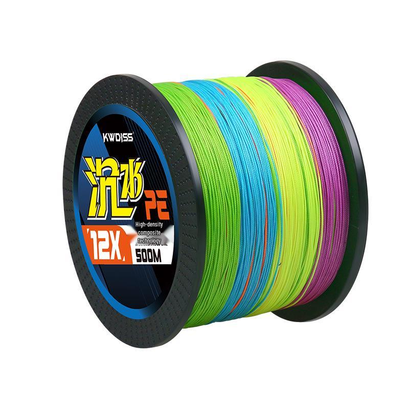 Sinking 500m PE Fishing Line, 8-Strand Dyneema Core, 12-Strand Super Strong Lure Line