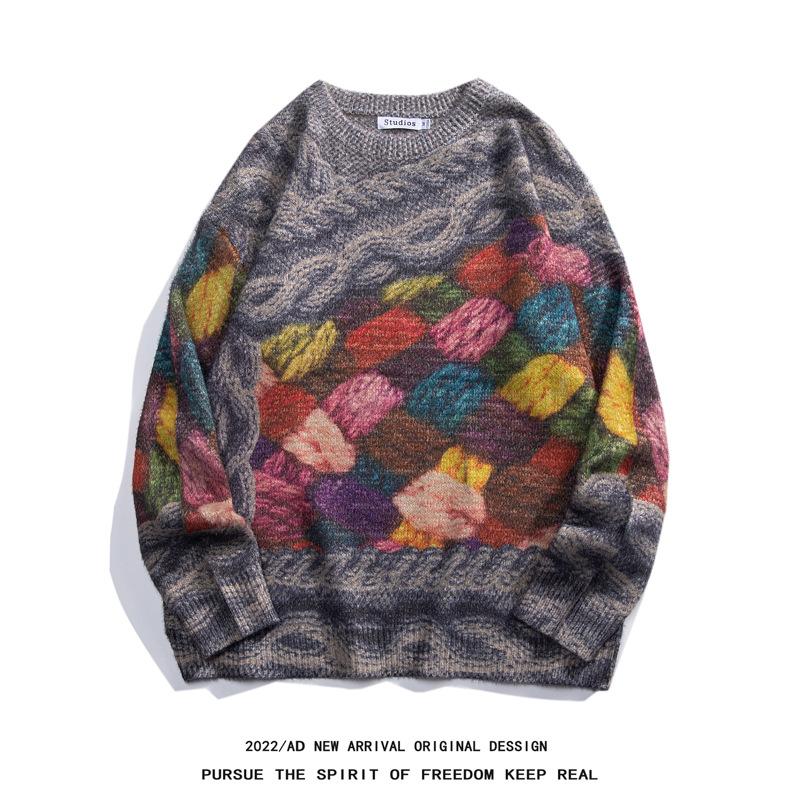 

Осень и зима новый мужской дизайн вязаный свитер большой размер молодежный мягкий липкий модный Rascal вязаный свитер M абрикосовый