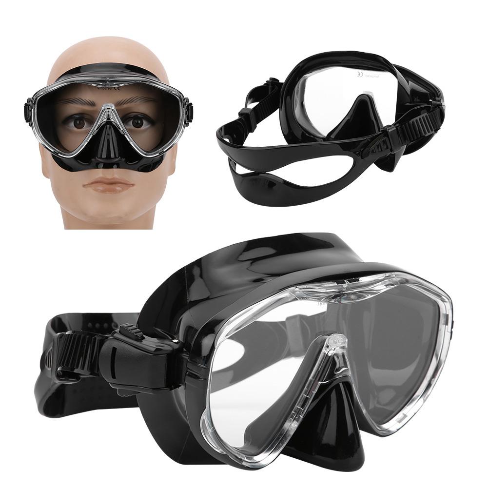 Adult Diving Goggles Face Shield Glasses Silicone Professional Snorkeling EquipmentsMK‑101  Black