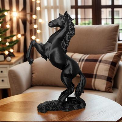 Ornement de Cheval de Simulation Statues de Cheval Décoratives Figurine de Cheval de Simulation Noir Blanc Sculpture de Collection pour Amoureux