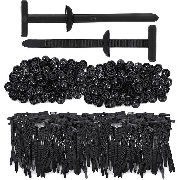 200Pcs Nylon Universal Cable Tie Buckle, Ziplock Pro Car Button Grip Ziptie Lock Clips, Strap Style Self-Locking Zip Tie For Automotive Bumper Fender