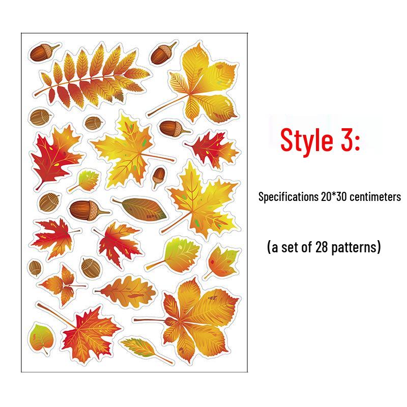 Thanksgiving Turkey & Autumn Maple Leaf Wall Stickers