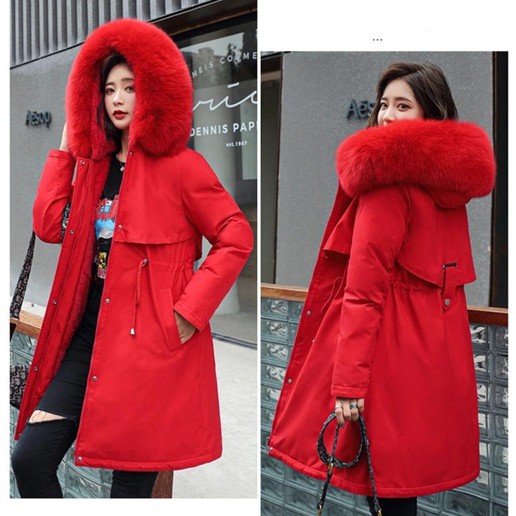 Damen Kapuzen Winter Steppjacke Mode Pelzkragen Mäntel Lässig Langarm Oberbekleidung Schick Elegant Büro Dame Mantel