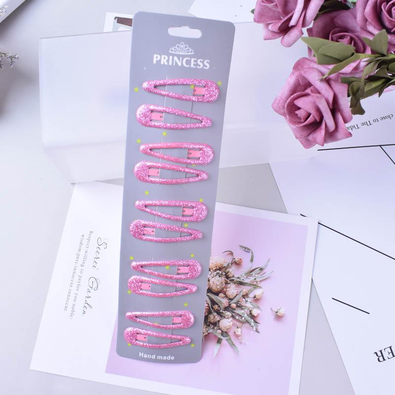 10pcs/set Glitter Hairpins Snap Hair Clip for Children Kids Claw Hair Clip Pins For Girls Hair Accessories Cute Metal Barrettes