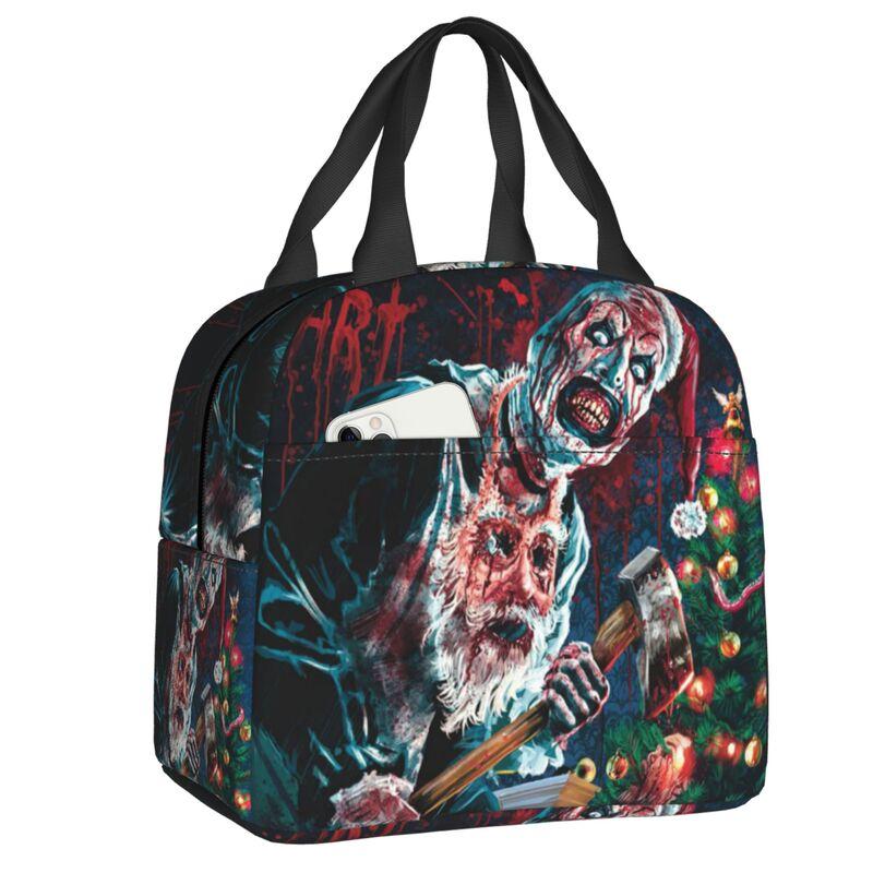 Custom Poster Of T-Terrifiers Halloween Resuable Lunch Boxes Women Leakproof Cooler Thermal Food Insulated Lunch Bag Office Work