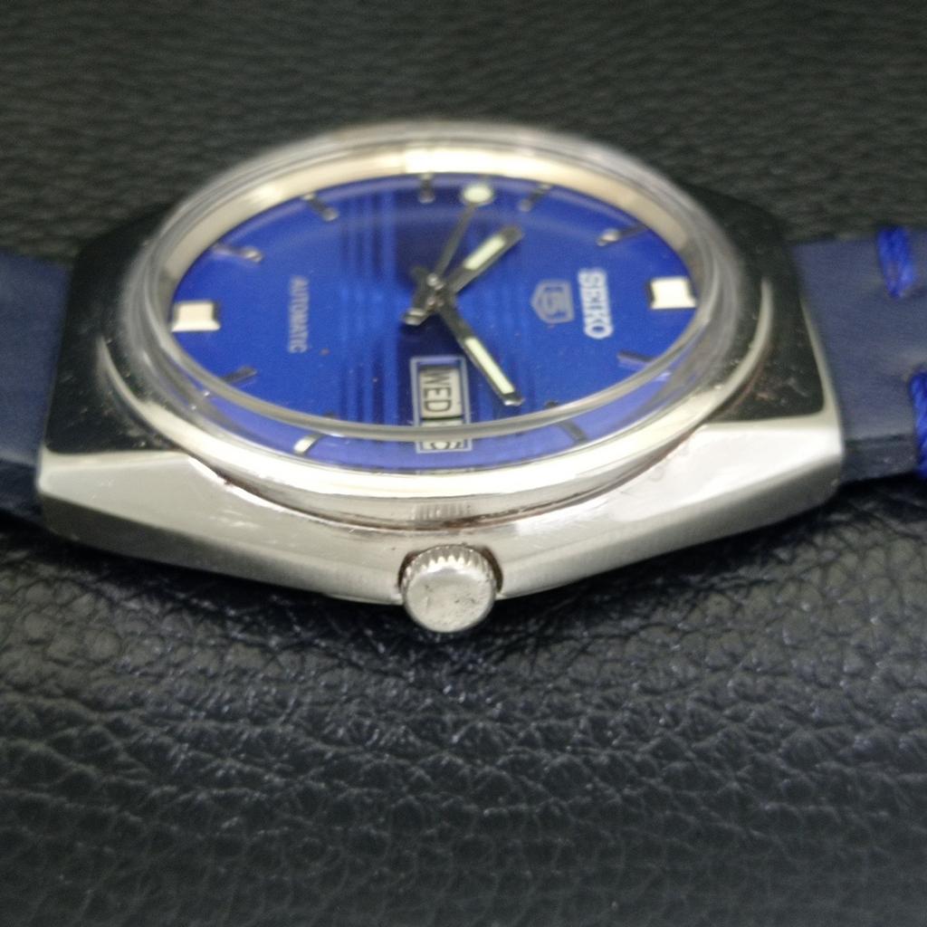 JAPAN VINTAGE SEIKO 5 AUTOMATIC 6309A MENS BLUE COLOR DIAL WATCH a701476-5 R206b-a701476