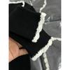 Lace Contrast Low Neck Slim Bottom Top Women's Autumn and Winter Sweet Spice Girl with Skinny Knitted Sweater Sweater